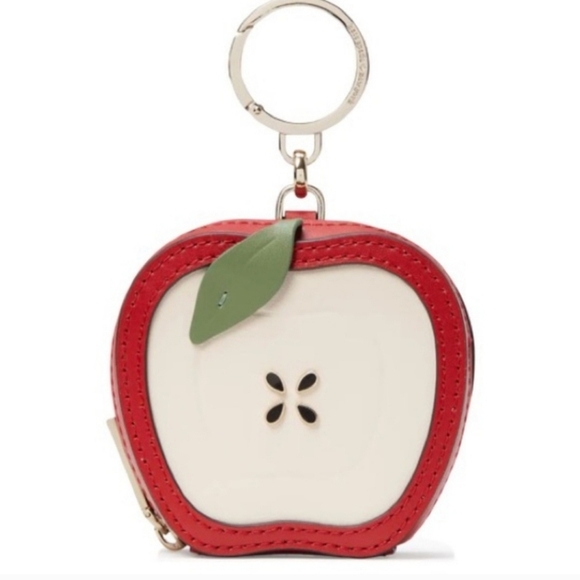 🍎 NWT KATE SPADE • Honeycrisp Sliced Apple Coin Purse Keychain Carrying Case 🍎